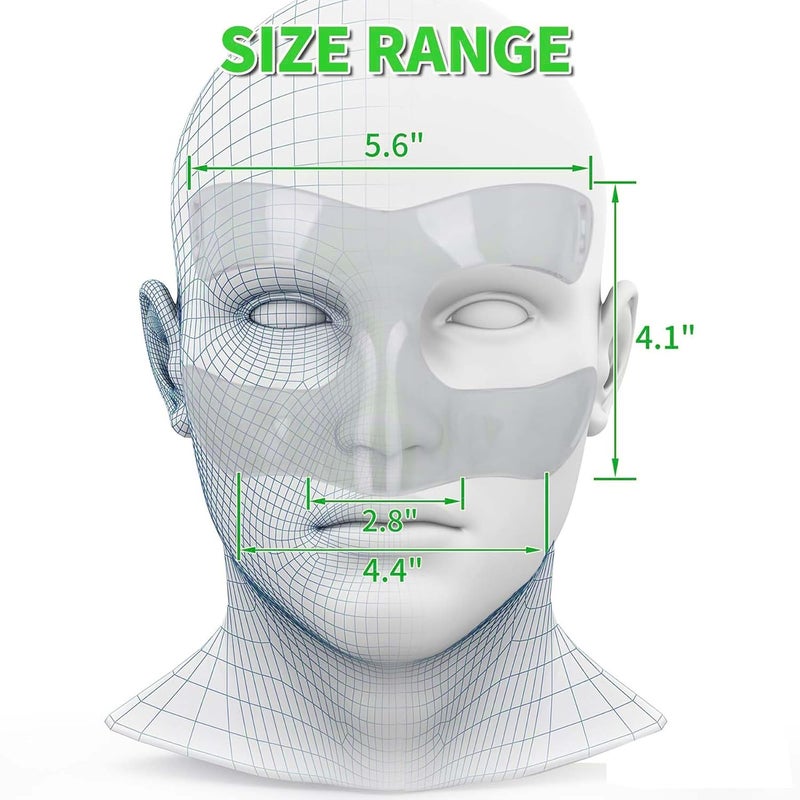 Fenduoer Nose Guard for Sports, Broken Nose, Adustable Face Mask with Foam Padding for Men and Women,Adult,Basketball,Baseball,Football,Softball Face Guard(Clear Half Face) - Image 2